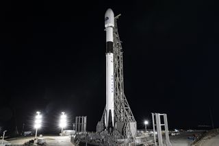 A SpaceX Falcon 9 rocket carrying the Sentinel-6 Michael Freilich ocean-mapping satellite sits atop Space Launch Complex 4E at California's Vandenberg Air Force Base ahead of a Nov. 21, 2020 launch. 