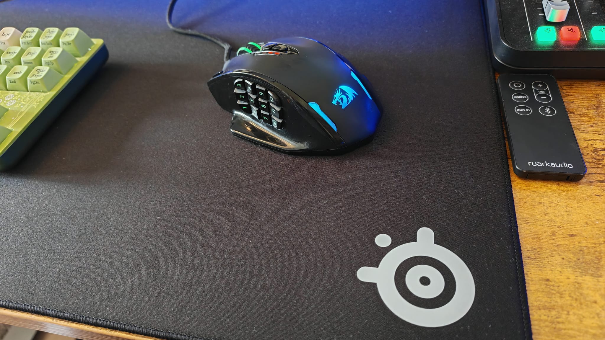 The SteelSeries QCK Peformance mouse mat on a desktop
