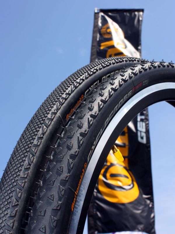 Continental says its tubular 'cross tires are still a work in progress but that it will offer these tube-type models for the time being to suit most conditions.