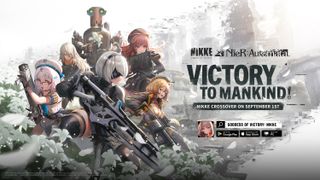 Announcement for Goddess of Victory: Nikke x Nier: Automata crossover featuring characters from both games