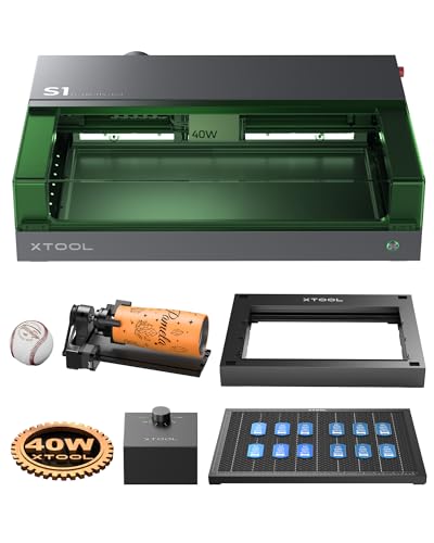 Xtool S1 Enclosed Laser Engraver &amp;amp; Cutter 40w Deluxe Bundle, High Power