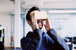 Man wearing a VR headset