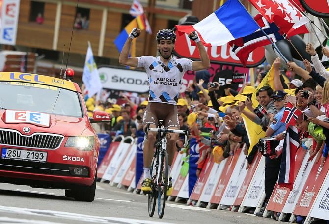 Christophe Riblon (Ag2r) celebrates an epic stage win on Alpe d'Huez