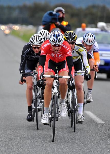 Alex Meenhorst (Kia Motors) takes a pull in the winning break.