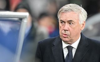 Carlo Ancelotti on the touchline as Real Madrid prepare to face Union Berlin