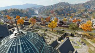 A flyover view of Call of Duty: Warzone's new Haven's Hollow map. 