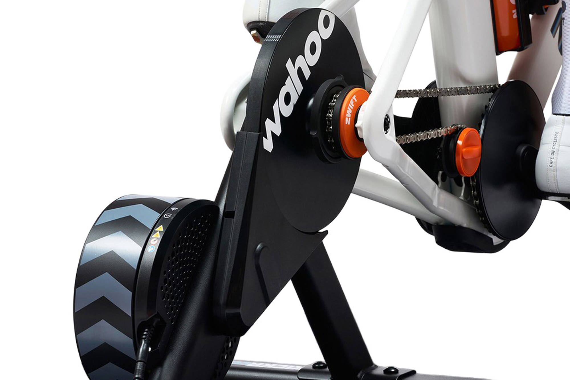 A black Wahoo indoor trainer on a white background