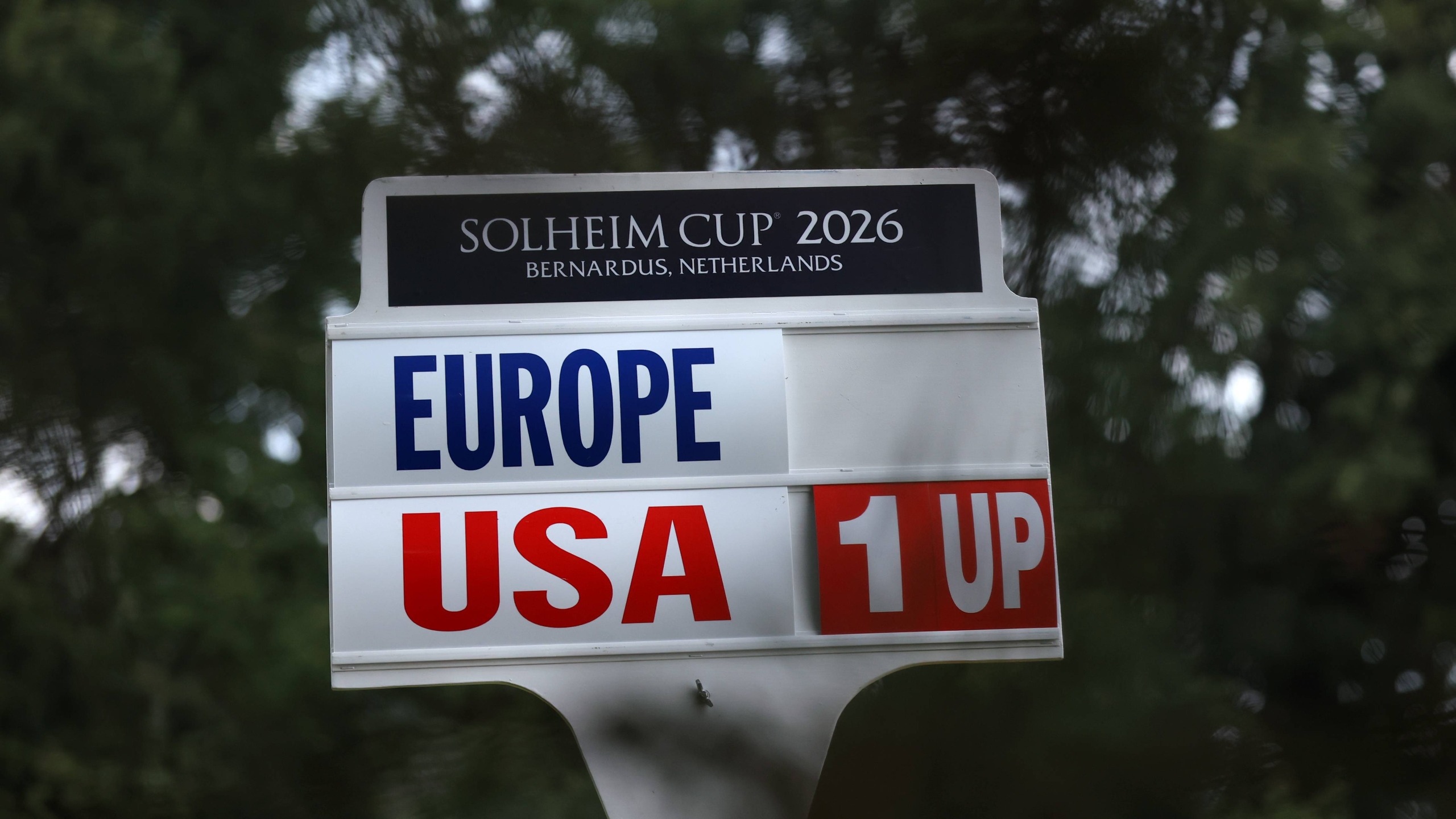 Walking scorer scoreboard from Solheim Cup 2026