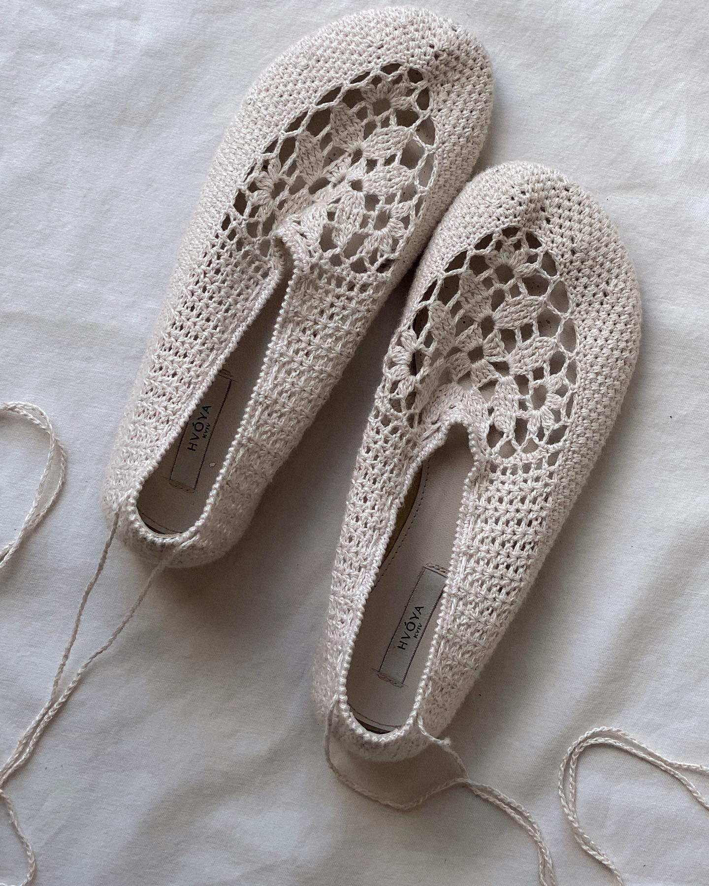 Brittany Bathgate's crochet flats.