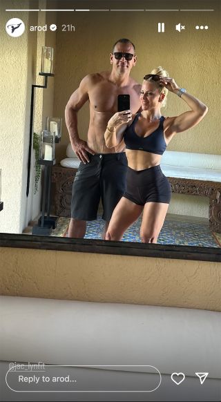 A-Rod reposted a look at his weight loss his girlfriend Jaclyn shared.