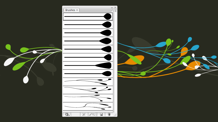 Illustrator brushes: Teardrop foliage free Illustrator brushes