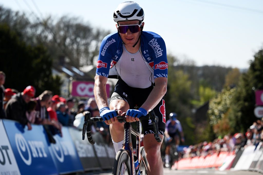 HUY BELGIUM APRIL 19 Soren Kragh Andersen of Denmark and Team AlpecinDeceuninck competes during the 87th La Fleche Wallonne 2023 Mens Elite a 1943km one day race from Herve to Mur de Huy UCIWT on April 19 2023 in Huy Belgium Photo by David StockmanGetty Images
