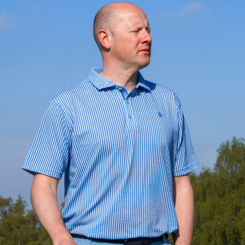 Turtleson Hayden Diamond Knit Gingham Polo