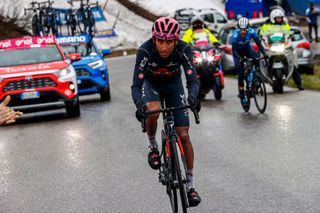 Egan Bernal on the attack during stage 16 of the Giro d'Italia 2021