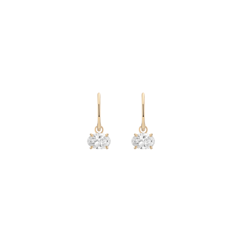 Aurate X Molly Dickson: Oval Lab Grown Diamond Huggie Earrings