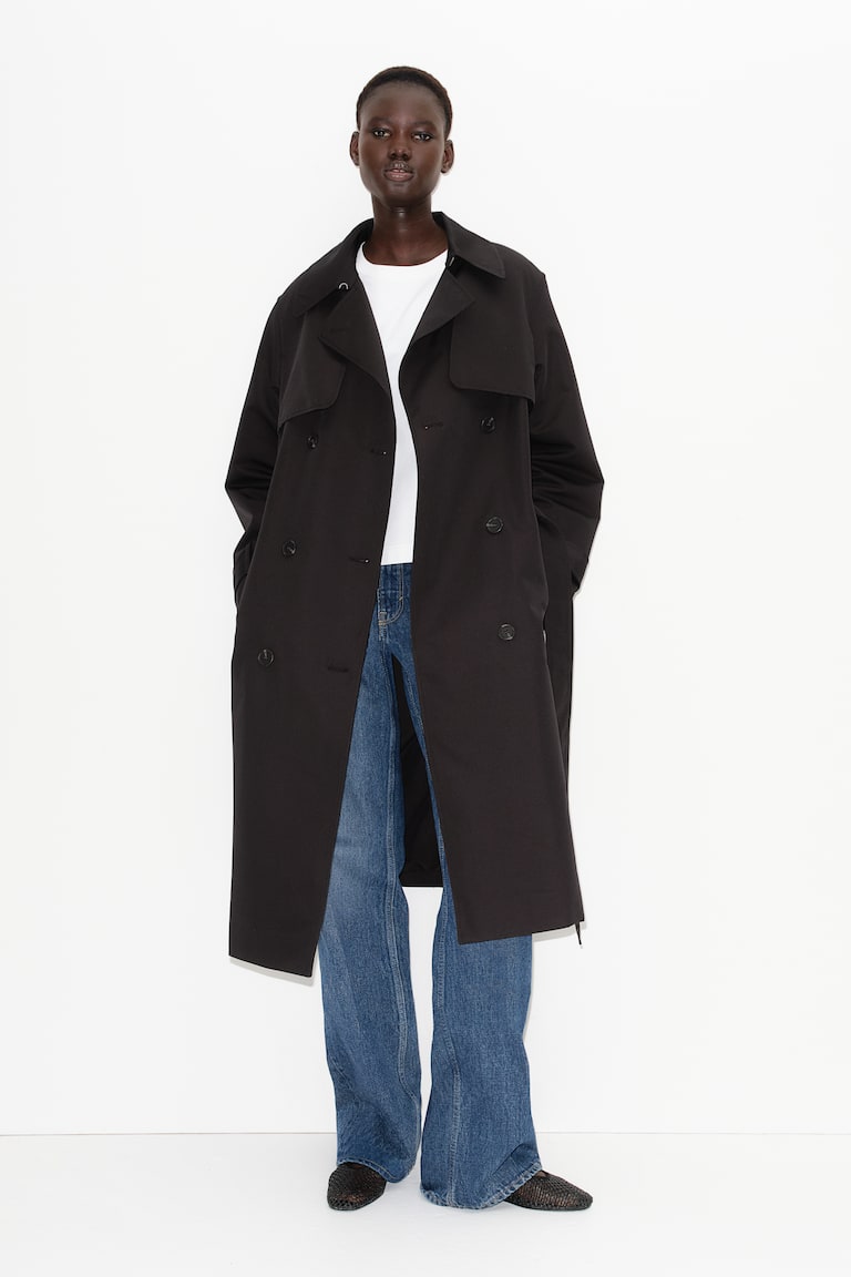 Double-Breasted Twill Trench Coat