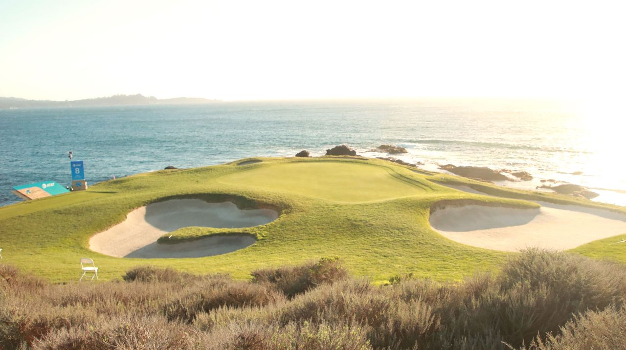 pebble beach 7th hole, sunlight, AT&amp;T Pebble Beach Pro-Am 2022 Live Stream