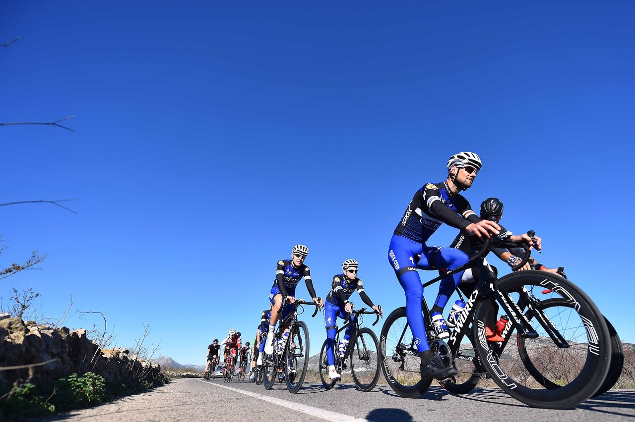 The Spanish blue sky matches the blue Etixx-QuickStep jersey