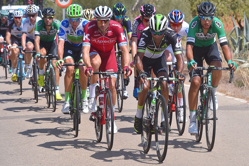 Riders in the lead group during stage 5 at the Vuelta