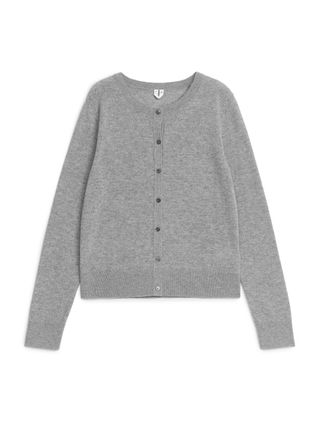 Cashmere Cardigan - Grey Melange - Arket Gb