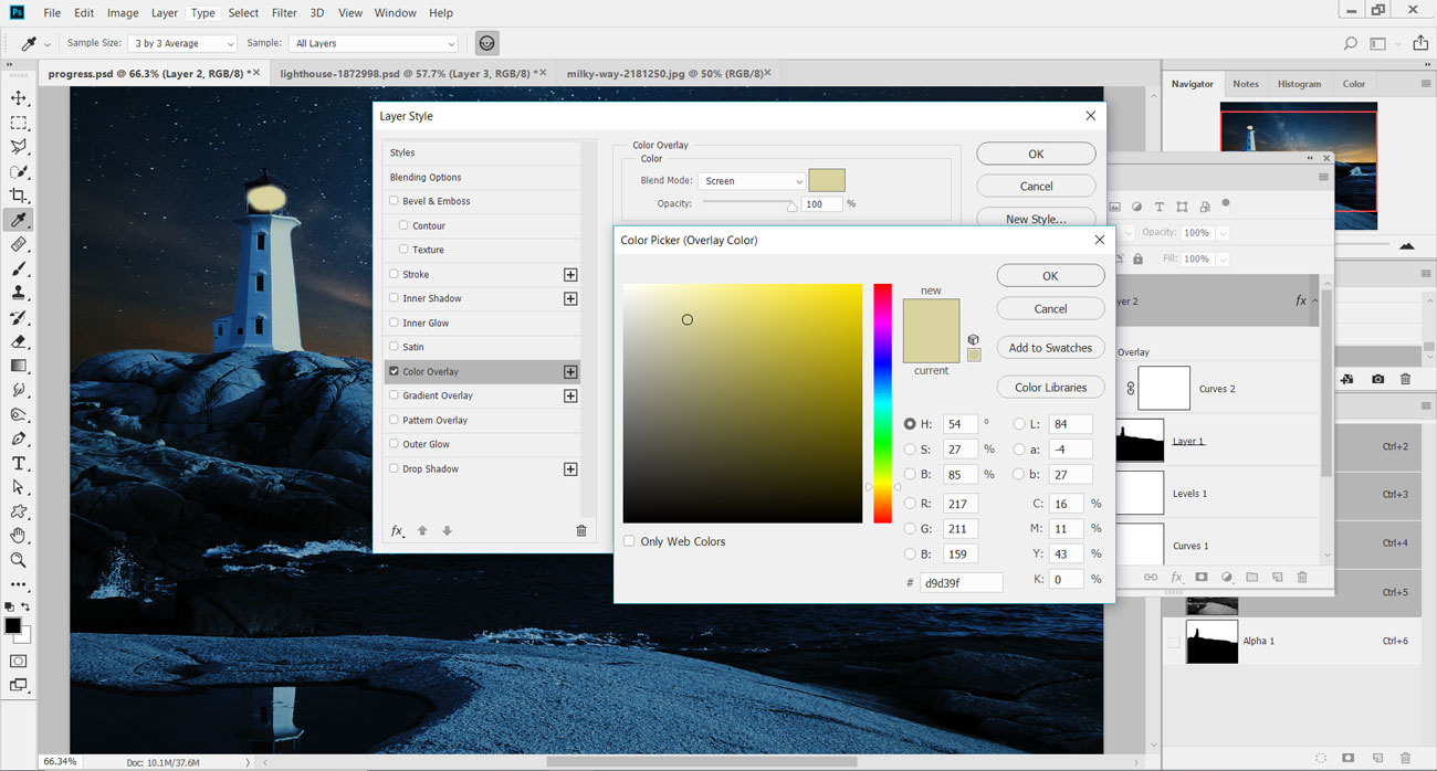 Turn day into night: Add a Color Overlay