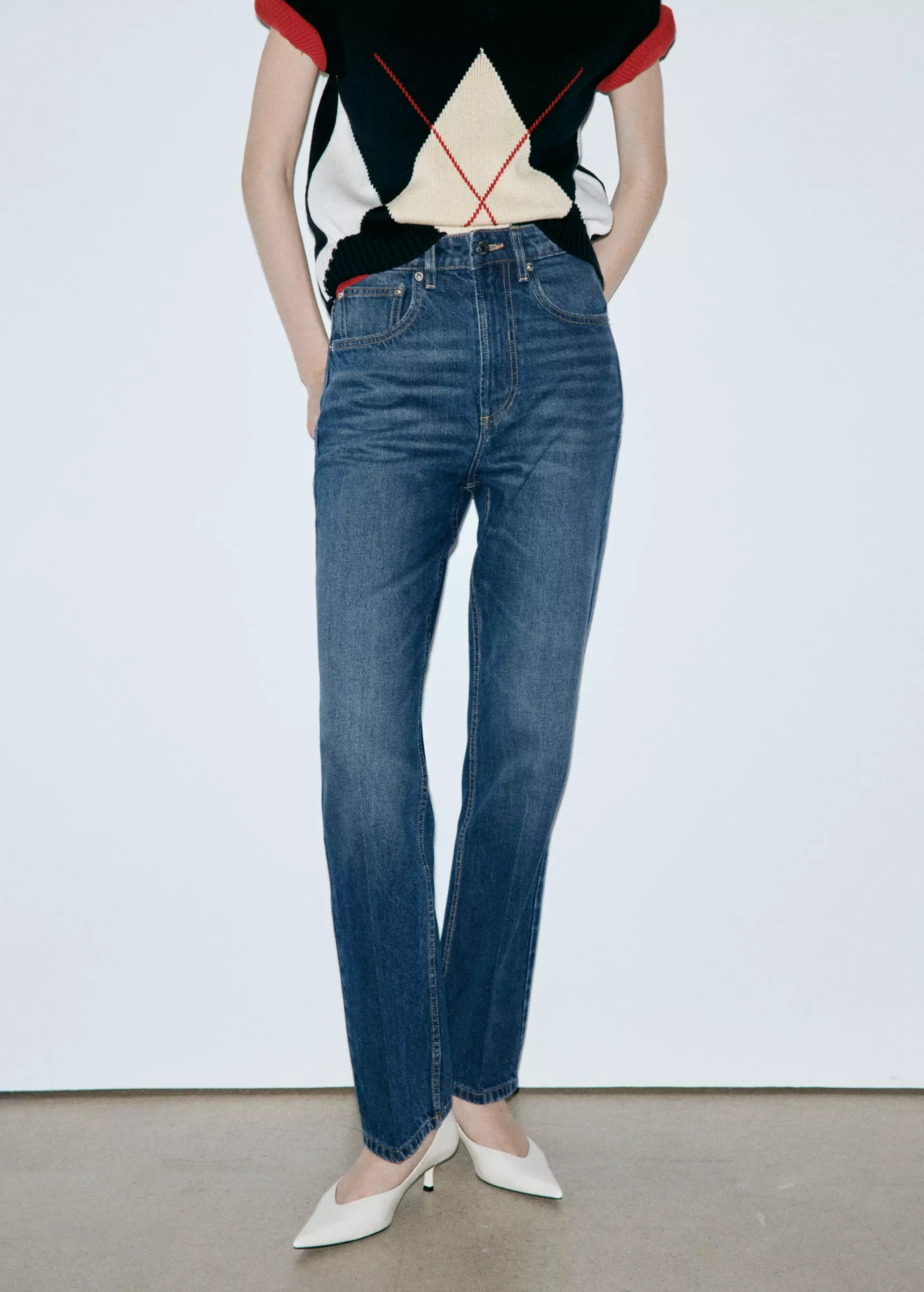 High Waist Straight Jeans - Women | Mango United Kingdom