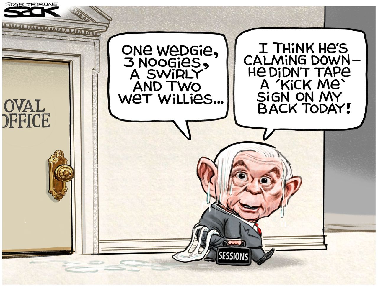 Political cartoon U.S. Trump Sessions