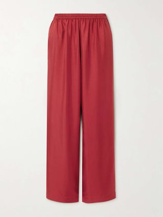 Alera Silk-Twill Wide-Leg Pants