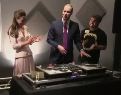 Let's watch Prince William and Kate awkwardly learn how to DJ