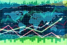 chart with arrows global business growth