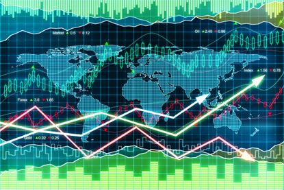 chart with arrows global business growth