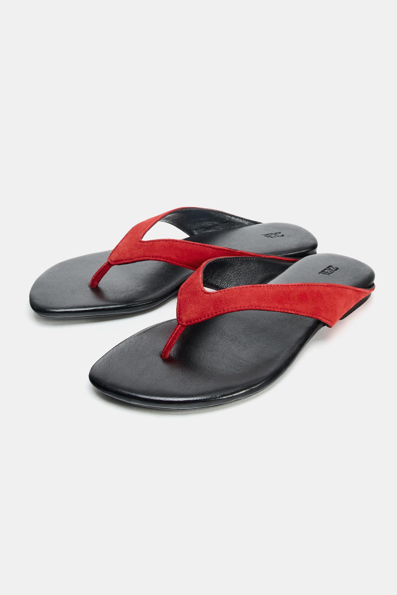 ZARA, Flat Leather Sandals