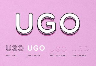 Four variants of the UGO font