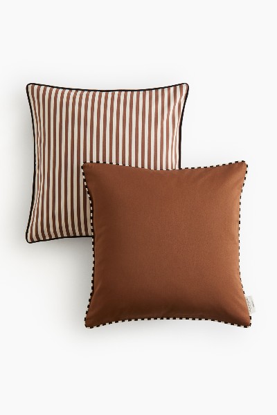 H&M HOME x Palm Heights by Gabriella Khalil Cushion Cover 2-Pack Brown, £29.99