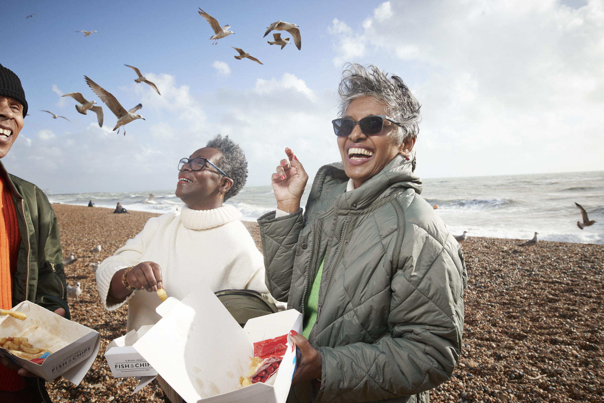 Older adults on the beach
