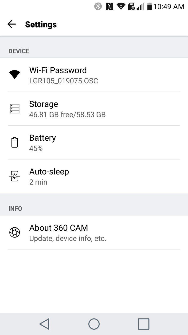 LG CAM 360 on Android