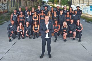 Host T.J. Lavin and contestants on MTV’s The Challenge.