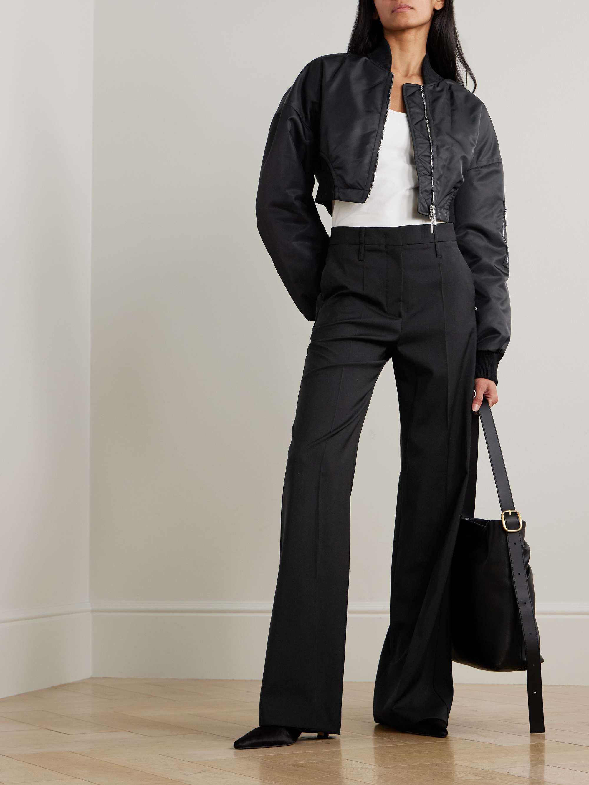 Grain De Poudre Wool Wide-Leg Pants