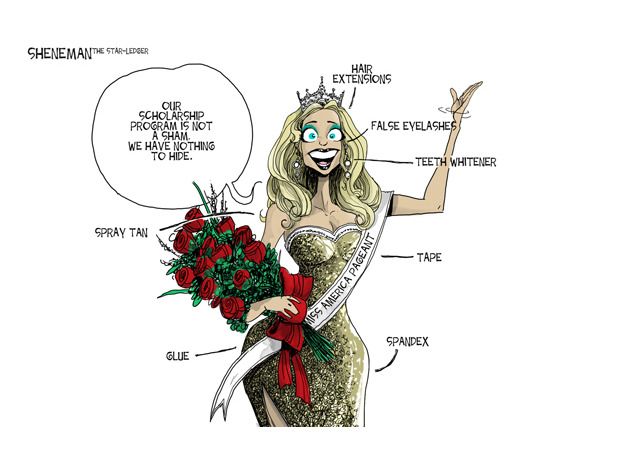 Editorial cartoon Miss America pageant U.S.