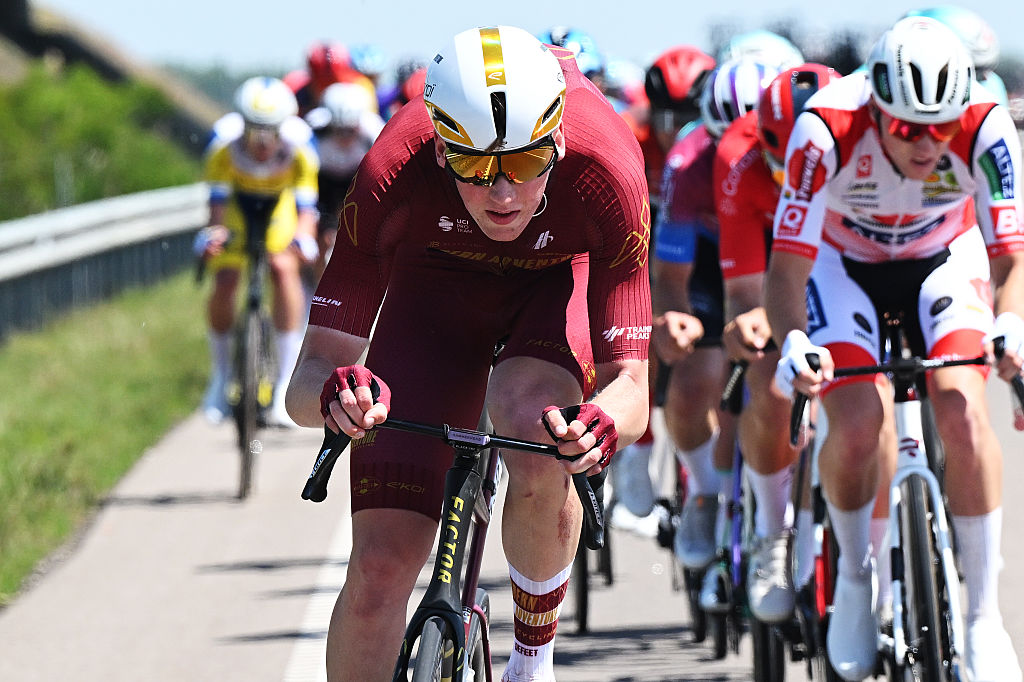 Ezra Caudell (Modern Adventure Pro Cycling) during stage 2 of the 2026 Tour of Hungary. (Photo by Luc Claessen/Getty Images)