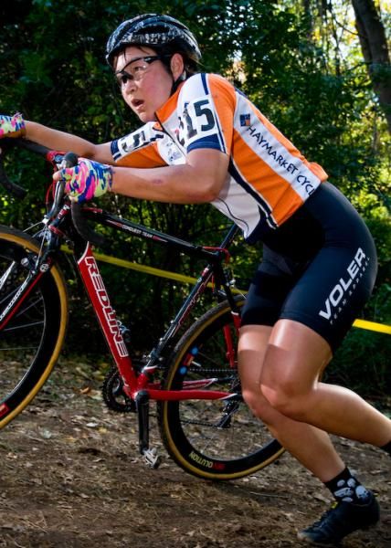 Lenore Pipes (Haymarket) chooses to run rather than ride the climb.