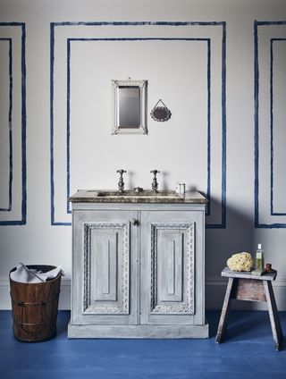 painted panelling style in traditional bathroom