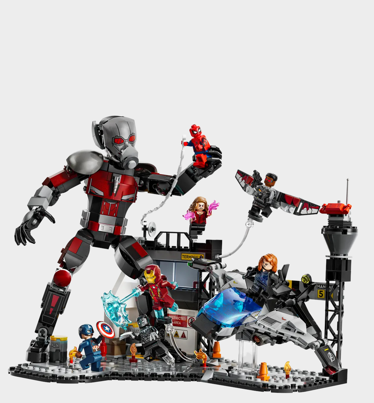 Lego Captain America Civil War set on a plain background