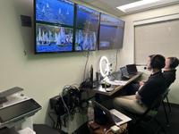 Broadcast booth at Harvard using production solutions provided by Vizrt