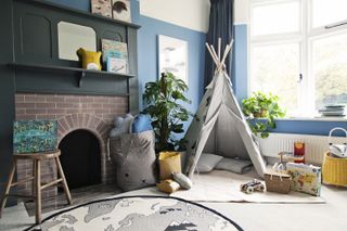 Nursery with adventure theme and tipi