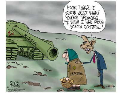 Obama cartoon Russia Ukraine ObamaCare