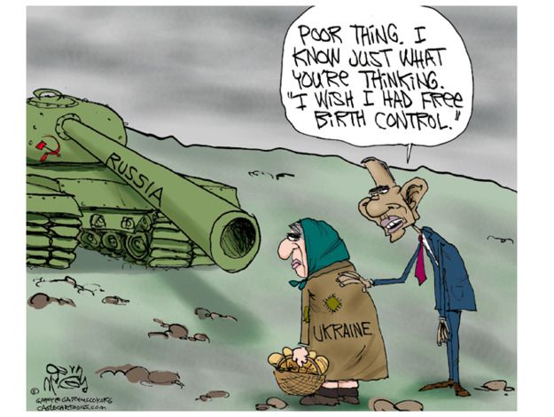 Obama cartoon Russia Ukraine ObamaCare