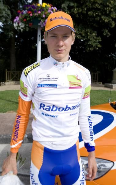 Best young rider classification leader Wilco Kelderman (Rabobank Continental).