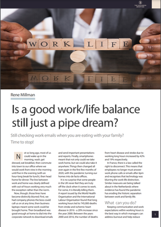 A man balances the words 'work' and 'life' on a cylindrical piece of wood - Is a good work/life balance still just a pipe dream? - The Business Briefing from IT Pro