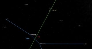 crescent moon passes the beehive night sky september 2019